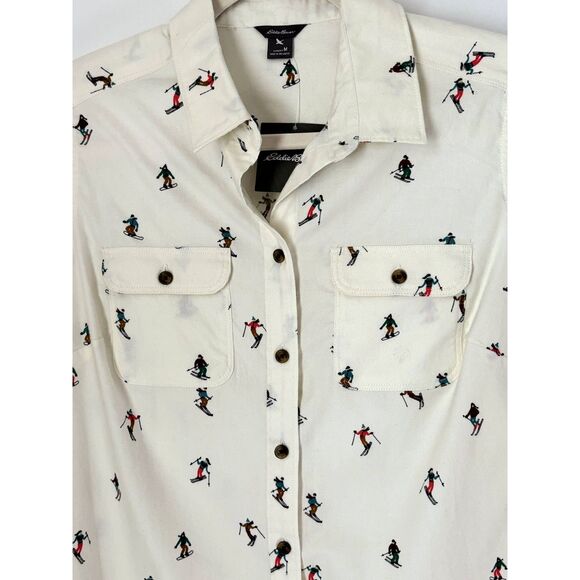 Eddie Bauer Women's Ski Novelty Print Shirt Size Medium New w/tag K58 - Picture 4 of 14